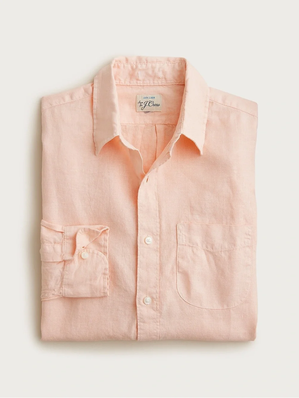 J.Crew Classic Linen Shirt Blush Pink Long Sleeve Button Front Size M NWT $98